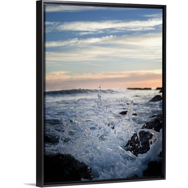 Shop Wave Splashing Against Rocks On Shore In The Evening