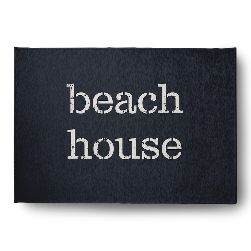 Beach House Nautical Chenille Rug - Shark Blue - 5' x 7'