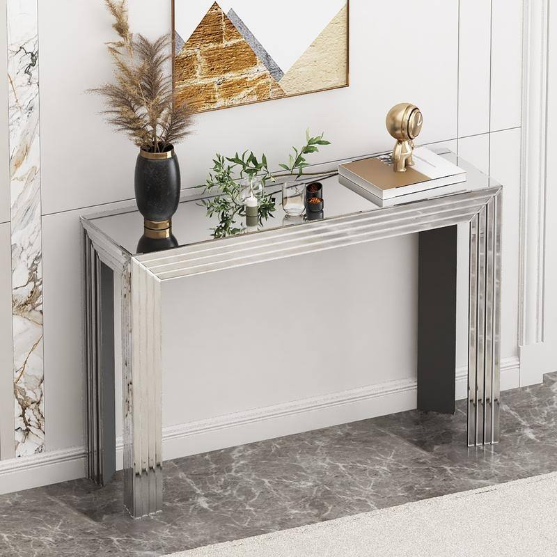47.24'' Glass Top Console Table