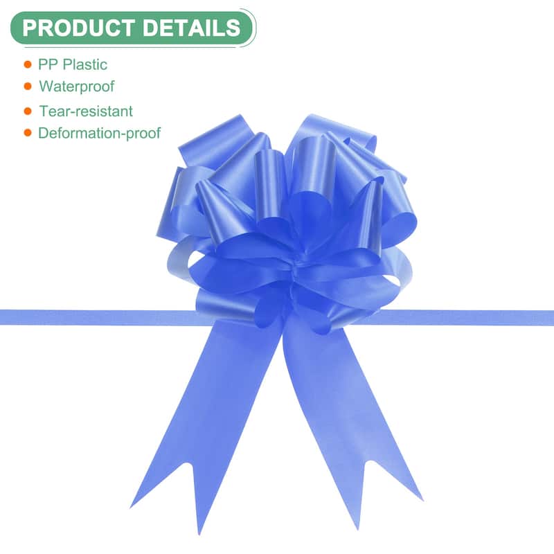 20pcs Large Pull Bow 10 Inch Flower Bows for Wedding Baskets - Dark Blue