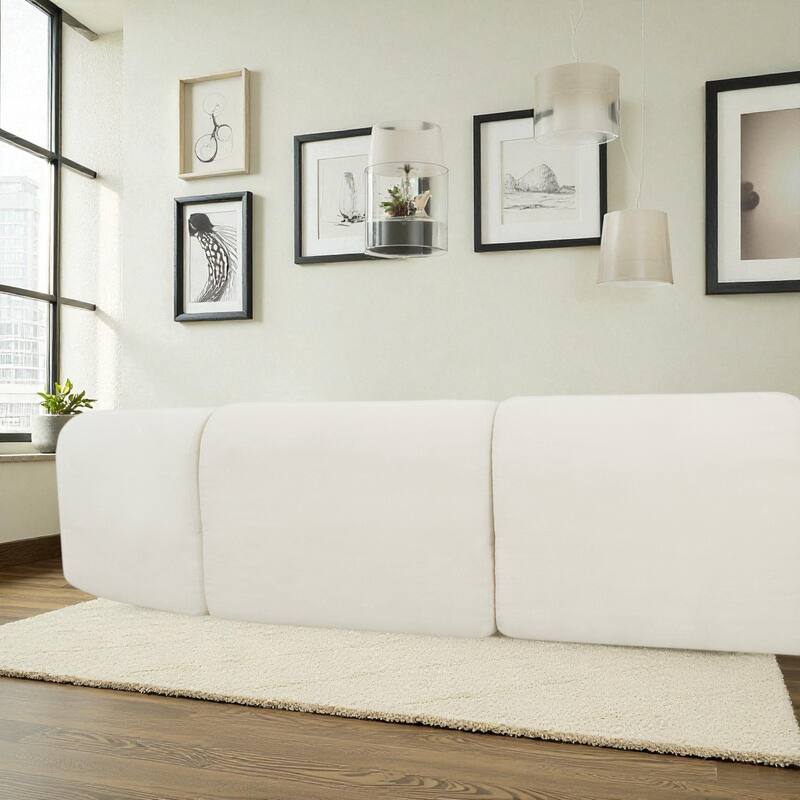 140" Fully Assembled Curved Sectional Sofa with High-Density Compressed Foam Chaise Lounge 3-Piece Modern Living Room Set