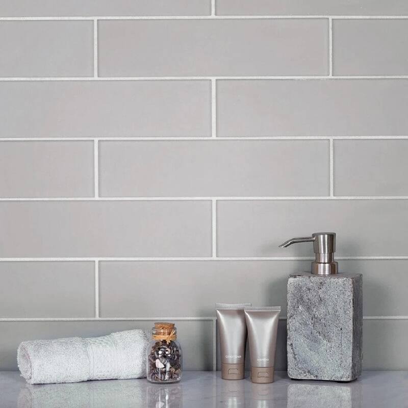 Apollo tile 3" x 12" Colorway Matte Gray Glass Tile (5 sq ft/case) - 20 Pack