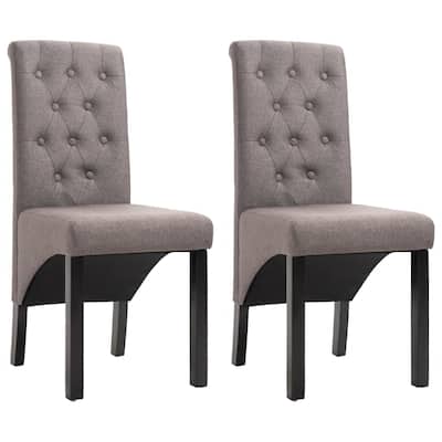 vidaXL Dining Chairs 2 pcs Taupe Fabric