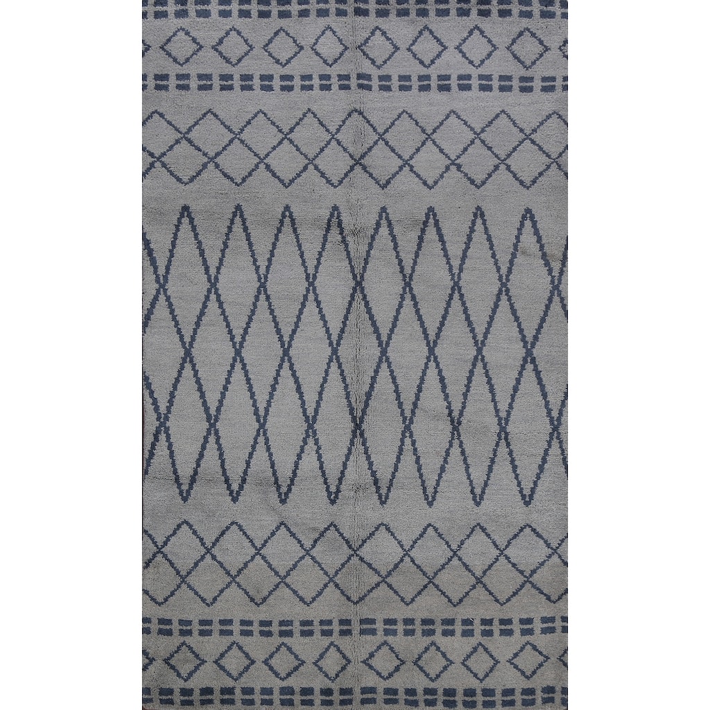 Modern Tribal Abstract Oriental Wool Area Rug Handmade Foyer Carpet - 5'1" x 8'3"