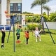 preview thumbnail 2 of 8, Gymax 4-in-1 Kids Swing Set Carbon Steel Swing Stand w/ Basketball