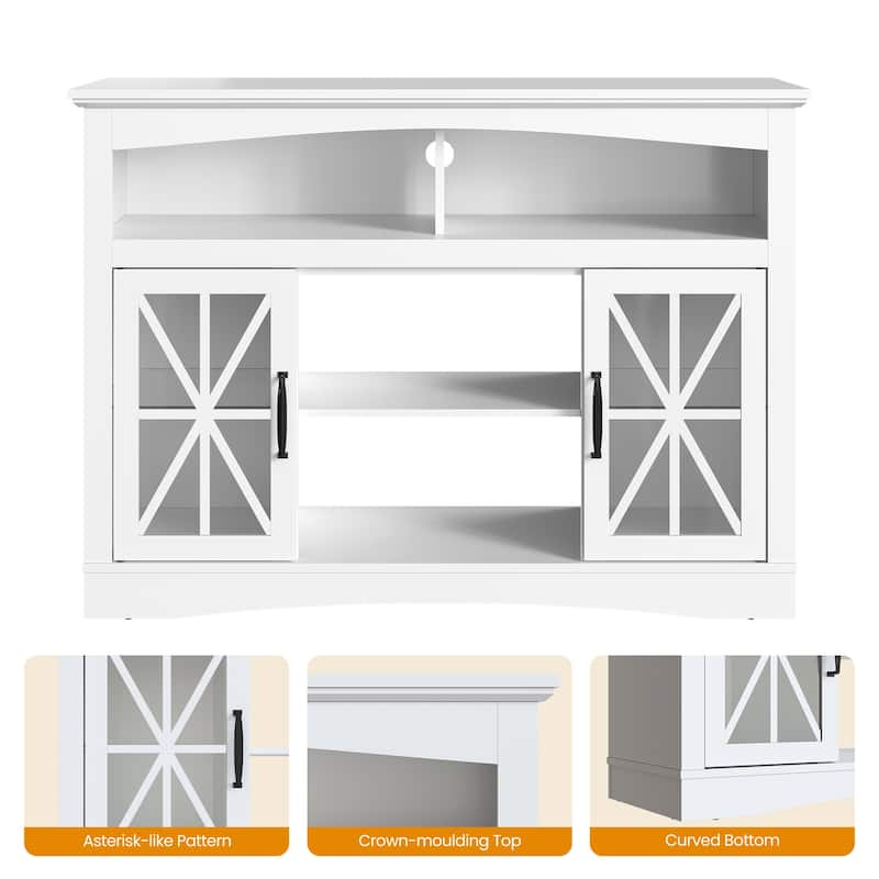 47'' Farmhouse TV Stand with Adjustable Shelves