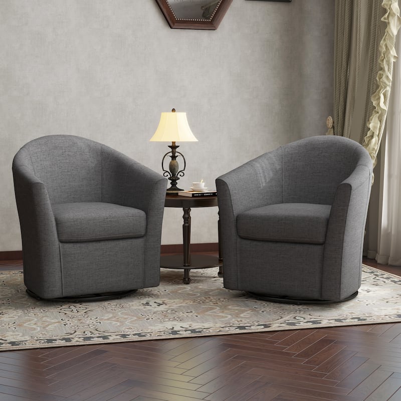 Swivel Accent Chair with Metal Base - 30.7"W x 29.9"H x 27.5"D - Grey-2Pack