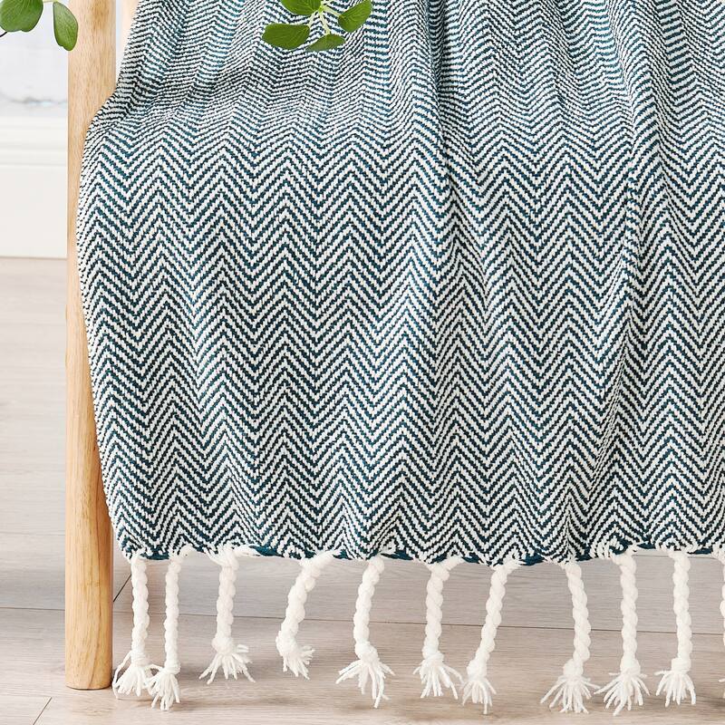 Extra Cozy Chevron Knit Throw Super Soft Knitted Blanket for Couch