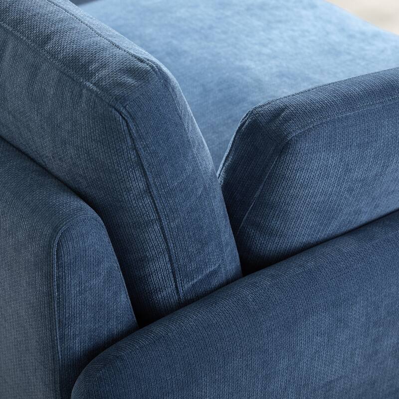 Chenille Single Sofa Chair,Wide And Deep Seat Accent Chair,Upholstered Armchair,Color Blocking Couch Lounge With Pillows