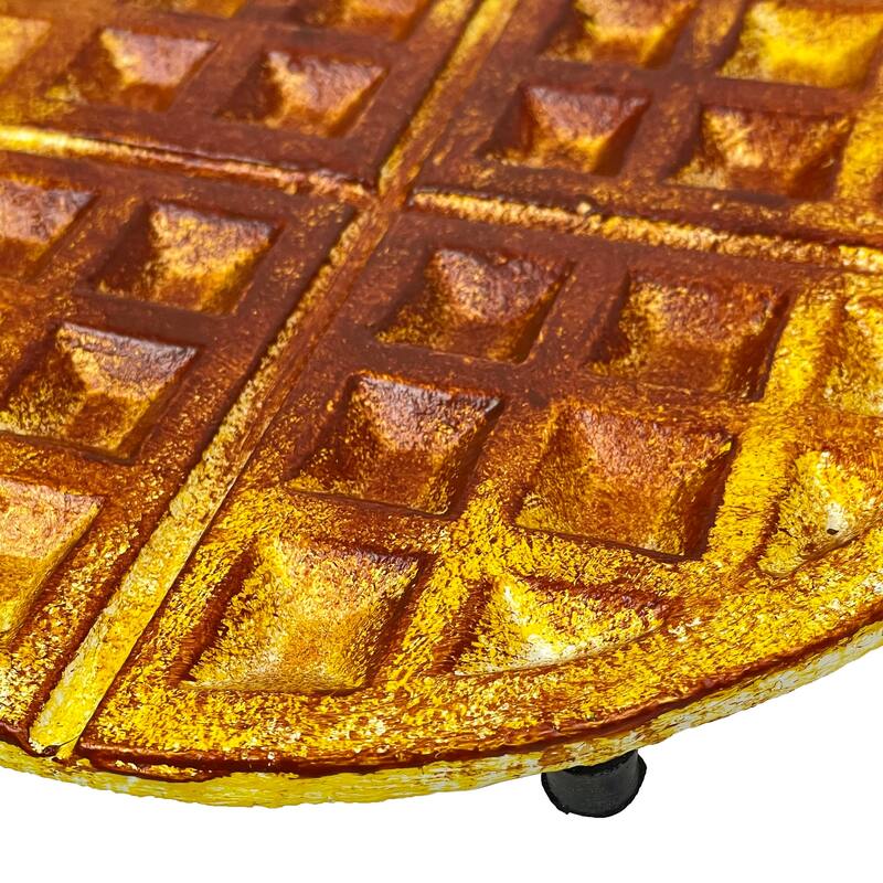 Zeckos Round Waffle Cast Iron Trivet 8" Kitchen Decor And Wall Hanging - 8 X 8 X 0.5 inches