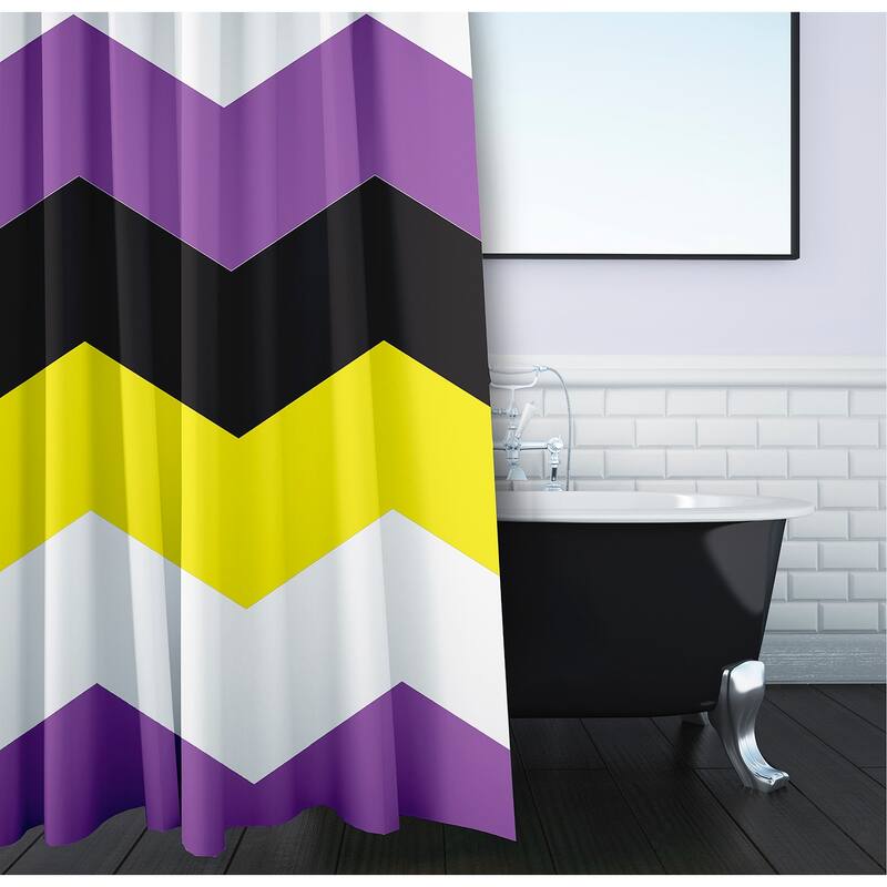 Inclusive Pride Flag Durable Poly Shower Curtain