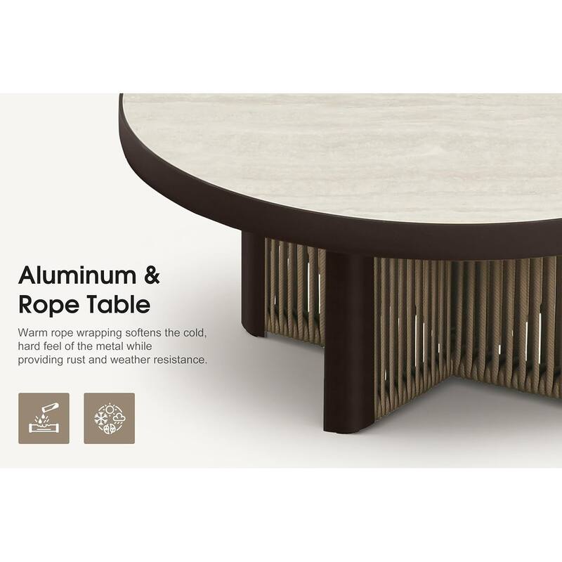 PURPLE LEAF Modern Aluminum Sectional Sofa with 7.87" Cushions for Yard Porch Deck Outdoor Conversation Sets