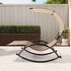 preview thumbnail 16 of 37, Outdoor Double Chaise Lounge Chair Rocking Lounger with Sunshade Canopy - 54.5"W*67.3"D*65.7"H