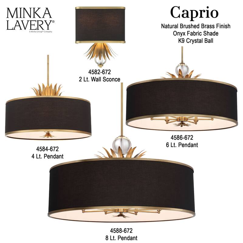 Minka Lavery 4583 Caprio 3 Light 15" Wide Pendant with Fabric Shade