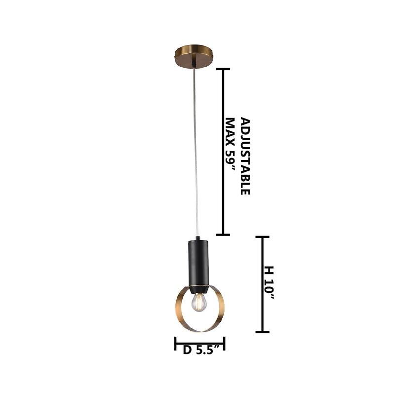 1-Light Gold And Black Loop single Pendant