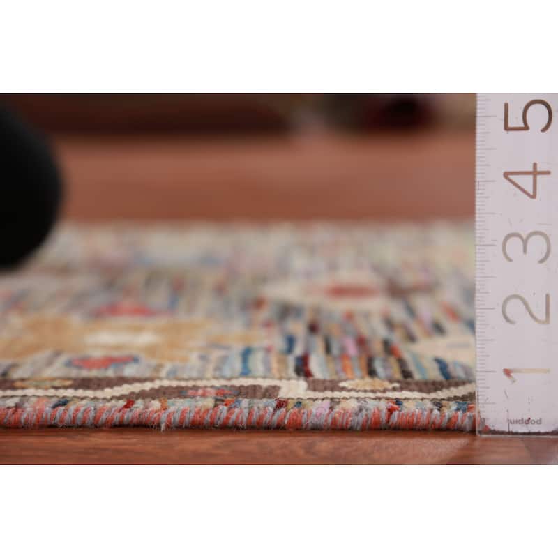 Hand Knotted Oriental 100% Wool Carpet Transitional Floral Multi-Colored Oushak Runner Rug - 19' 11'' X 2' 7''