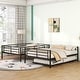 preview thumbnail 3 of 47, 2 In 1 Full over Full Metal Bunk Bed With Trundle,Save Space