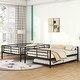 preview thumbnail 3 of 28, Convertible Full Over Full Bunk Bed with Trundle and Guardrails