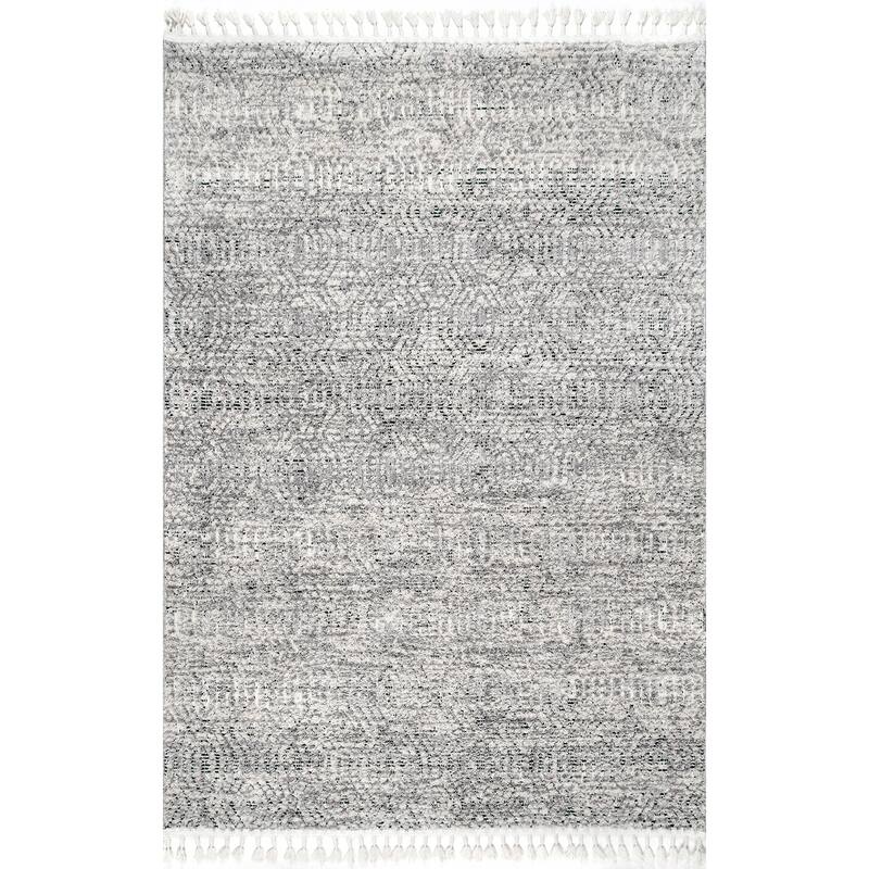 Nuloom Geometric Arielle Soft Trellis Textured Tassel Area Rug