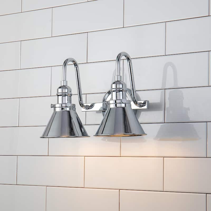 Retro 2 Light Bath Vanity in Chrome