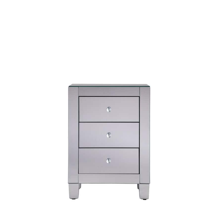 Elegant Lighting Contempo Clear Mirror 3 Drawer Cabinet