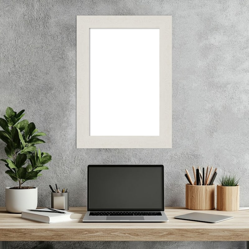 Amanti Art Rustic Plank Espresso Narrow Framed Dry Erase Magnetic Board