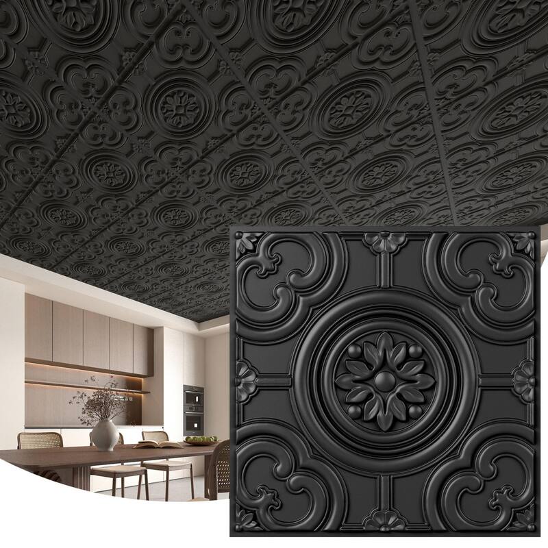Atr3d 12 Pack 24"x24" 3D Wall Panel Ceiling Tiles Cover 48 Sq.Ft. for Home Decor