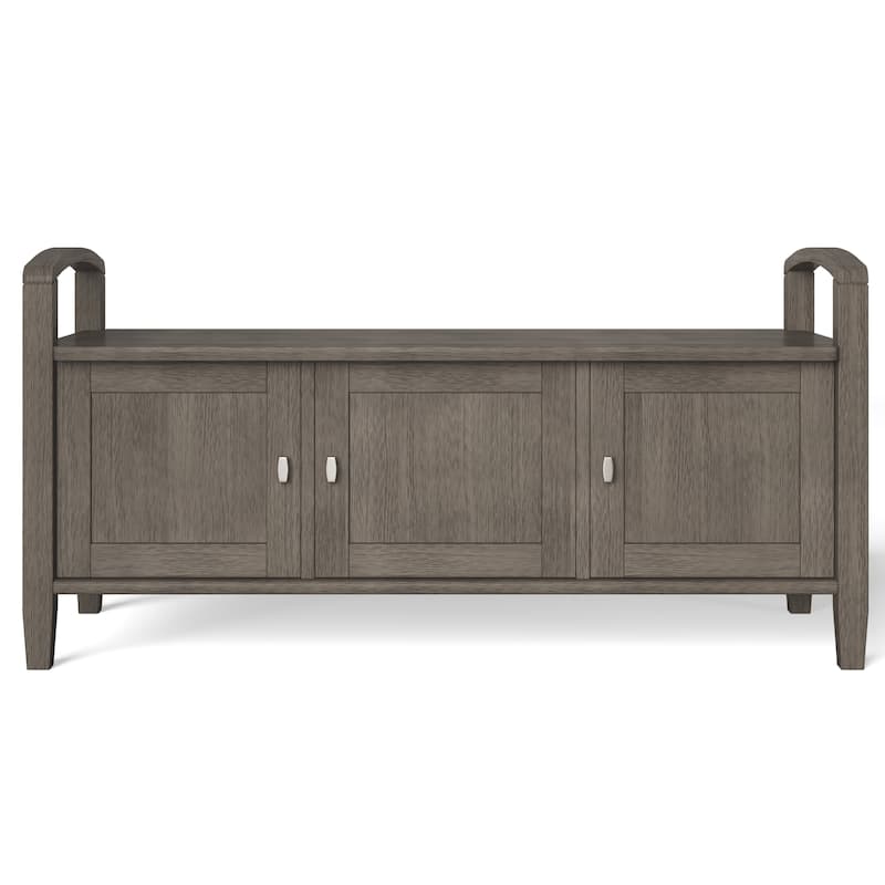 WYNDENHALL Norfolk Solid Wood 44-inch Wide Entryway Storage Bench - 44 Inches wide