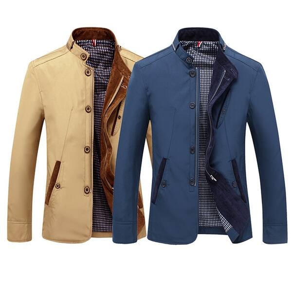 Shop Autumn Fashion Men S Jacket Casual Suit Trenchcoat Button