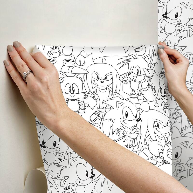 RoomMates Sonic The Hedgehog Line Art Peel and Stick Wallpaper