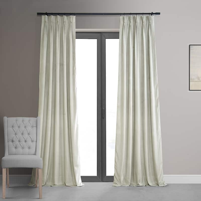 Exclusive Fabrics Signature Pleated Blackout Velvet Curtain (1 Panel)