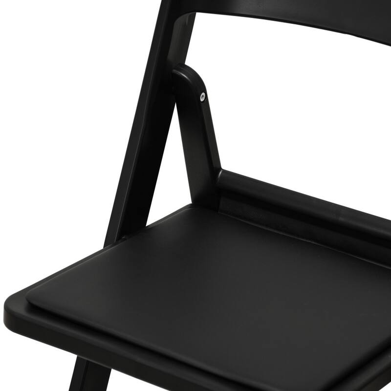 Commercial Resin Folding Event Chair with Removable Vinyl Padded Seat - 17.5"W x 18.25"D x 31.25"H