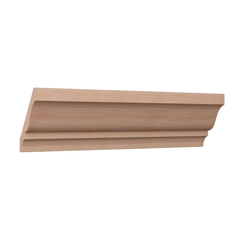 WM49: 3-in H x 2-1/10-in P x 3-7/10-in F x 96-in L Americraft Solid Hardwood Stain Grade Crown Moulding