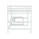 preview thumbnail 12 of 23, Full Loft Bed with Built-in Desk, Ladder Platform, Guardrails, White