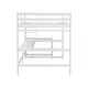 preview thumbnail 8 of 15, Full Size Pine Wood Loft Bed Frame with Built-in Desk, Ladders, Guardrails for Kids Girls Boys, No Need Spring Box