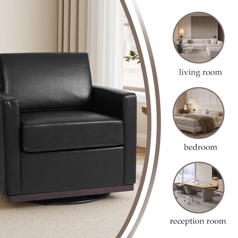 Set of 2 Modern Swivel Accent Armchairs Upholstered Arm Chairs