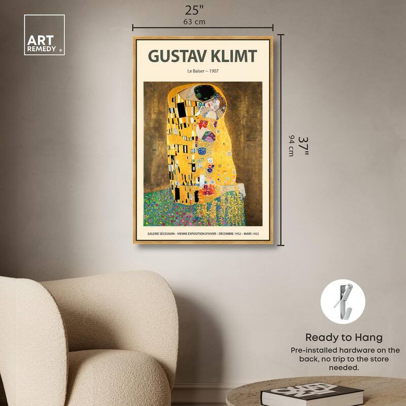 Golden Kiss Canvas by Art Remedy