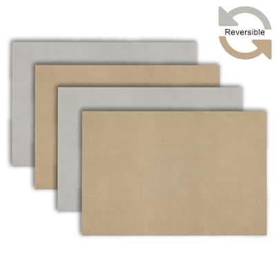 Dainty Home Amalfi Faux Leather Reversible Rectangular Placemat Set - N/A