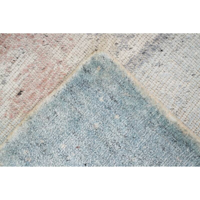 Hand Knotted Oriental Viscose Silk Carpet Modern Pictorial Multi-Colored Abstract Area Rug - 7' 8'' X 5' 9''