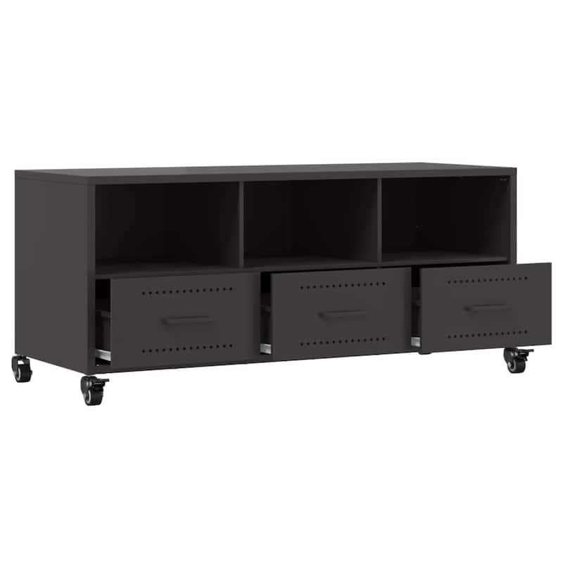 vidaXL TV Stand Entertainment Center Sideboard Media unit Cold-rolled Steel - 15.4 x 39.6 x 17.1