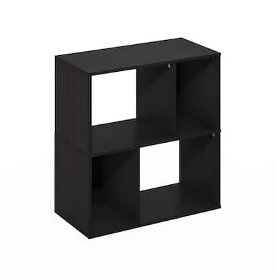 24.72 in. Tall Espresso Wood 4-Shelf Bookcase