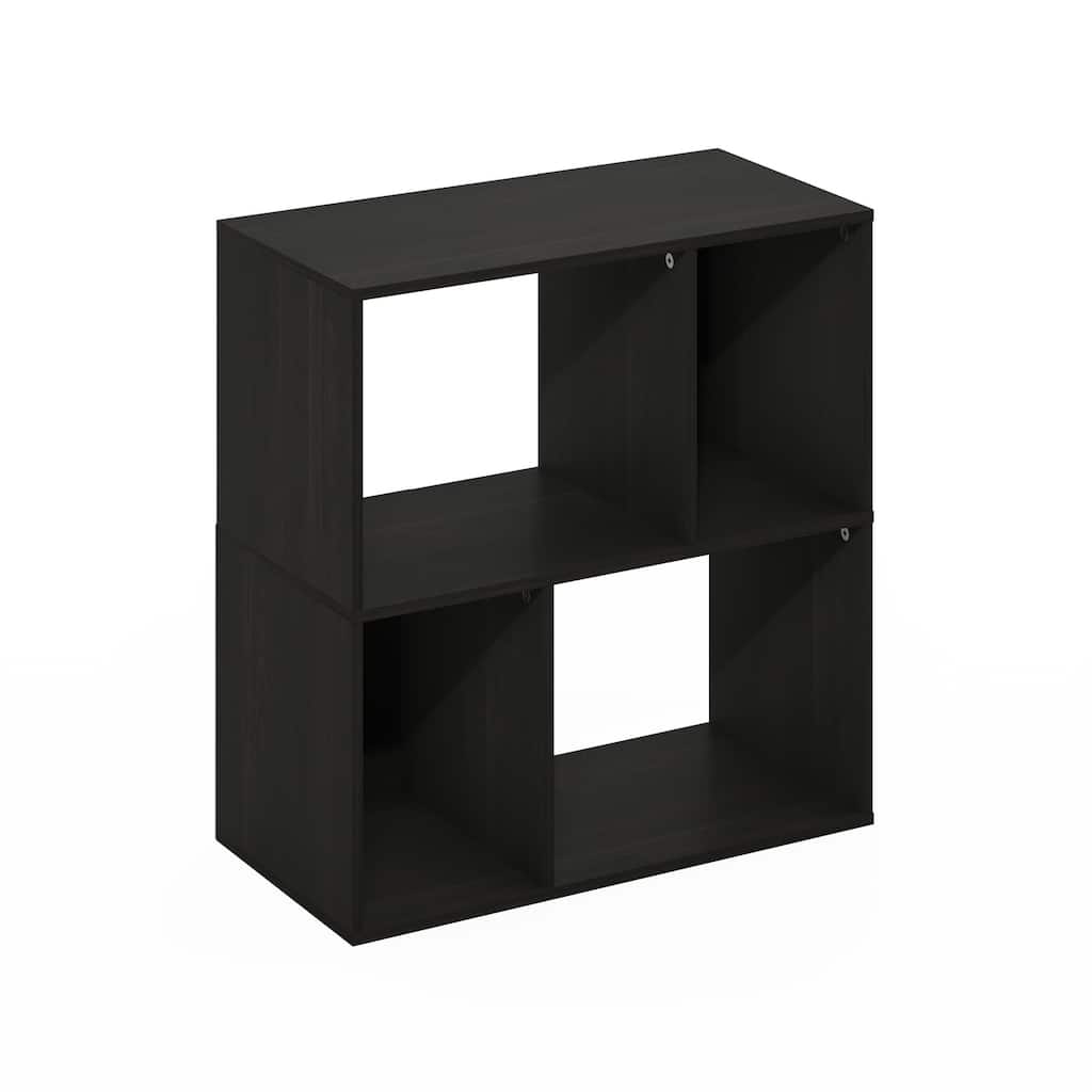 24.72 in. Tall Espresso Wood 4-Shelf Bookcase