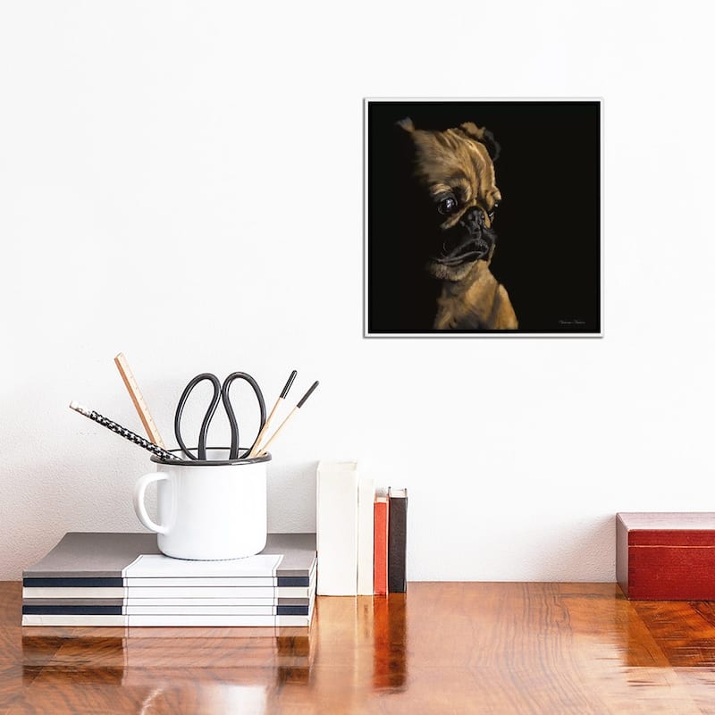 iCanvas "Pug" by Vicki Newton Framed Canvas Print