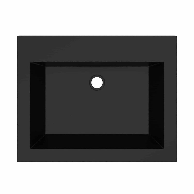 Natoma 24" Wall-Mounted Concrete Rectangular Bathroom Sink - Single Faucet Hole