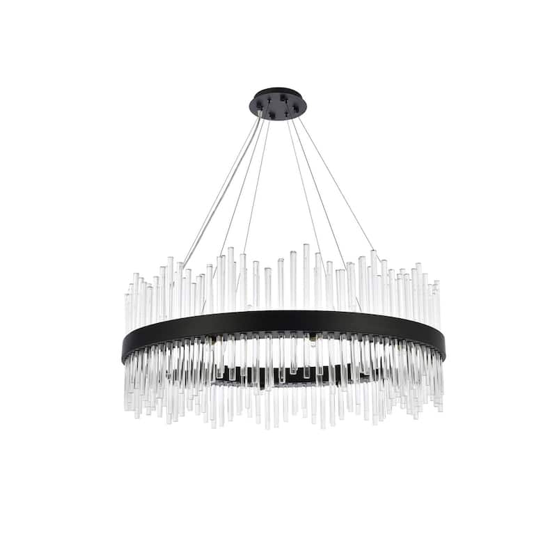 Indigo Home round crystal pendant in black