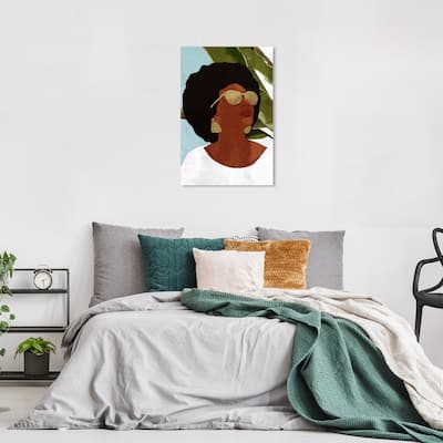 Wynwood Studio Canvas Fashion and Glam Under the Shade Brown and Metallic Gold Modern & Contemporary Wall Art Canvas Print