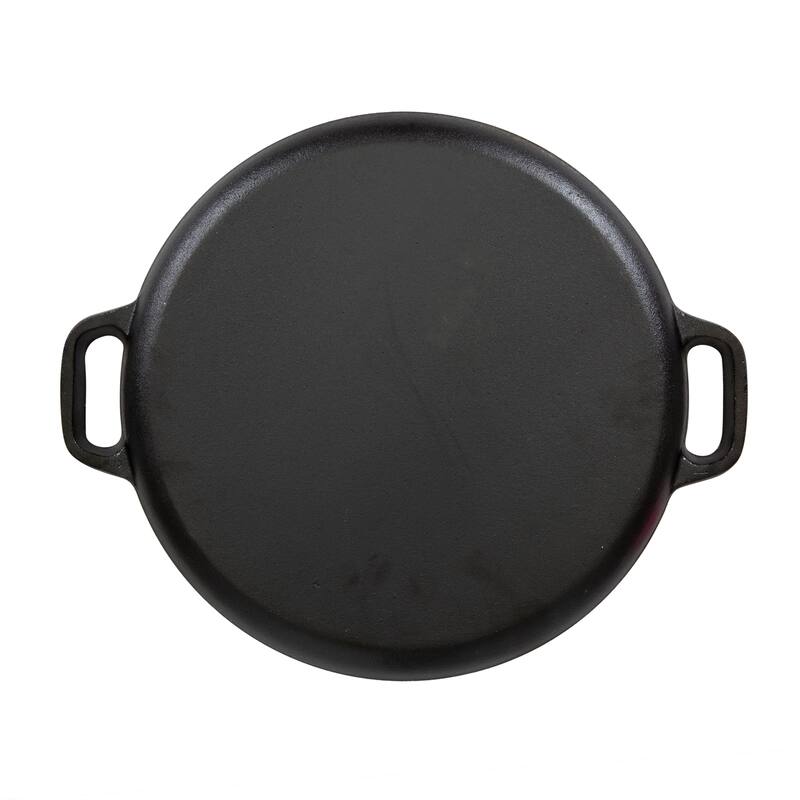 Stansport Pre-Seasoned Cast Iron Pizza Pan - 16.5" L x 13.75" W x 1" H