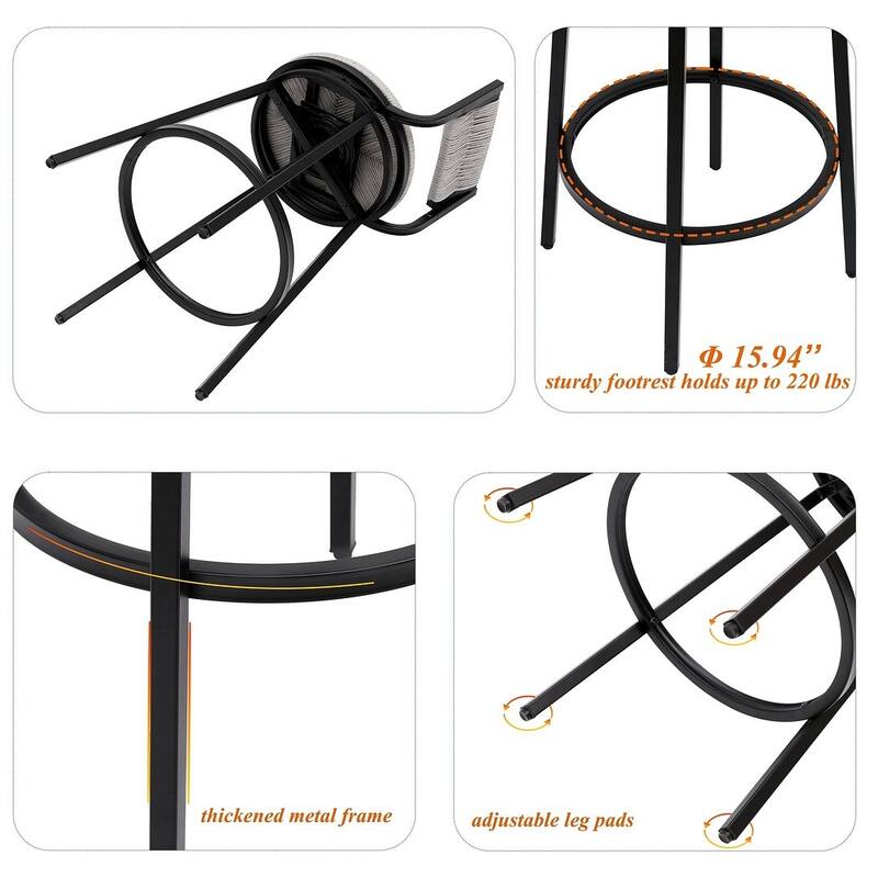 Hand-Woven Swivel Bar Stools Set of 2