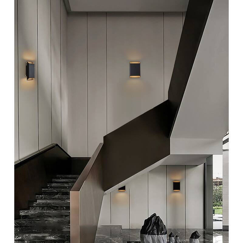 9" Black Modern Led Wall Sconce for Patio, Yard