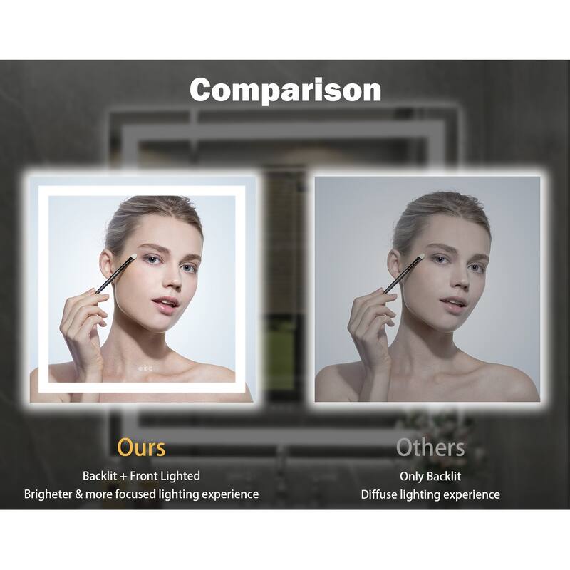 QuivaraView LED lights Frameless Wall Mounted Bathroom Vanity Mirror